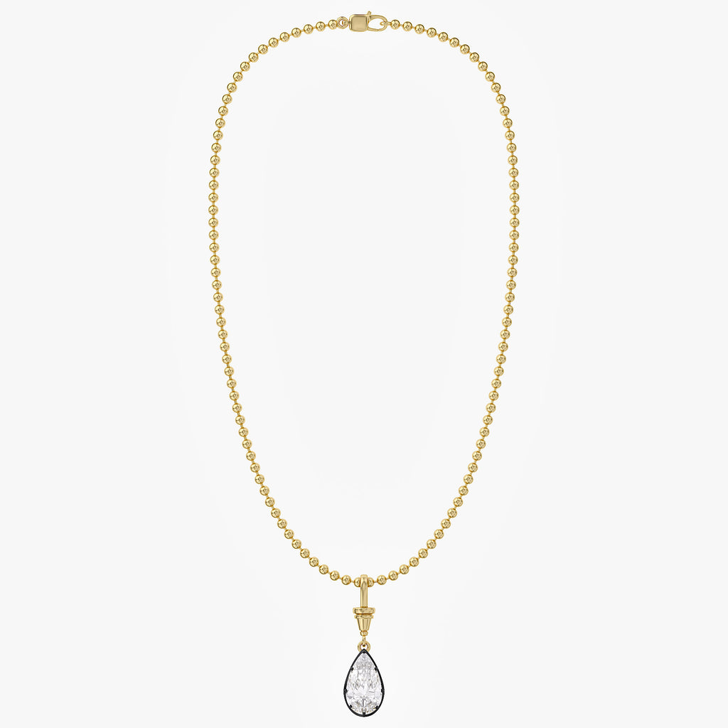 7.00 Carat Pear Shape Lab Grown Diamond Charm Pendant Necklace