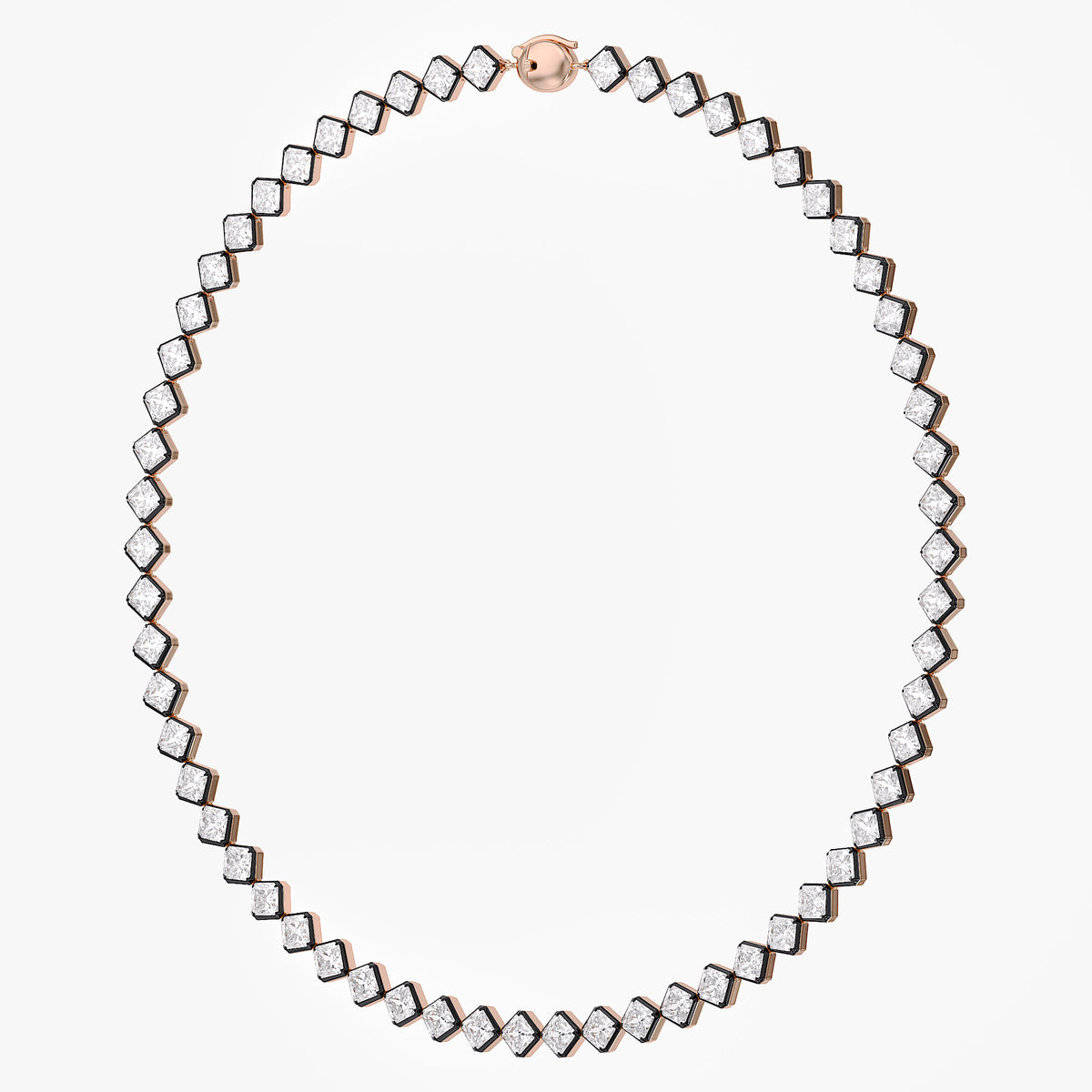 26.35 Carat Asscher Cut Lab Grown Diamond Tennis Necklace