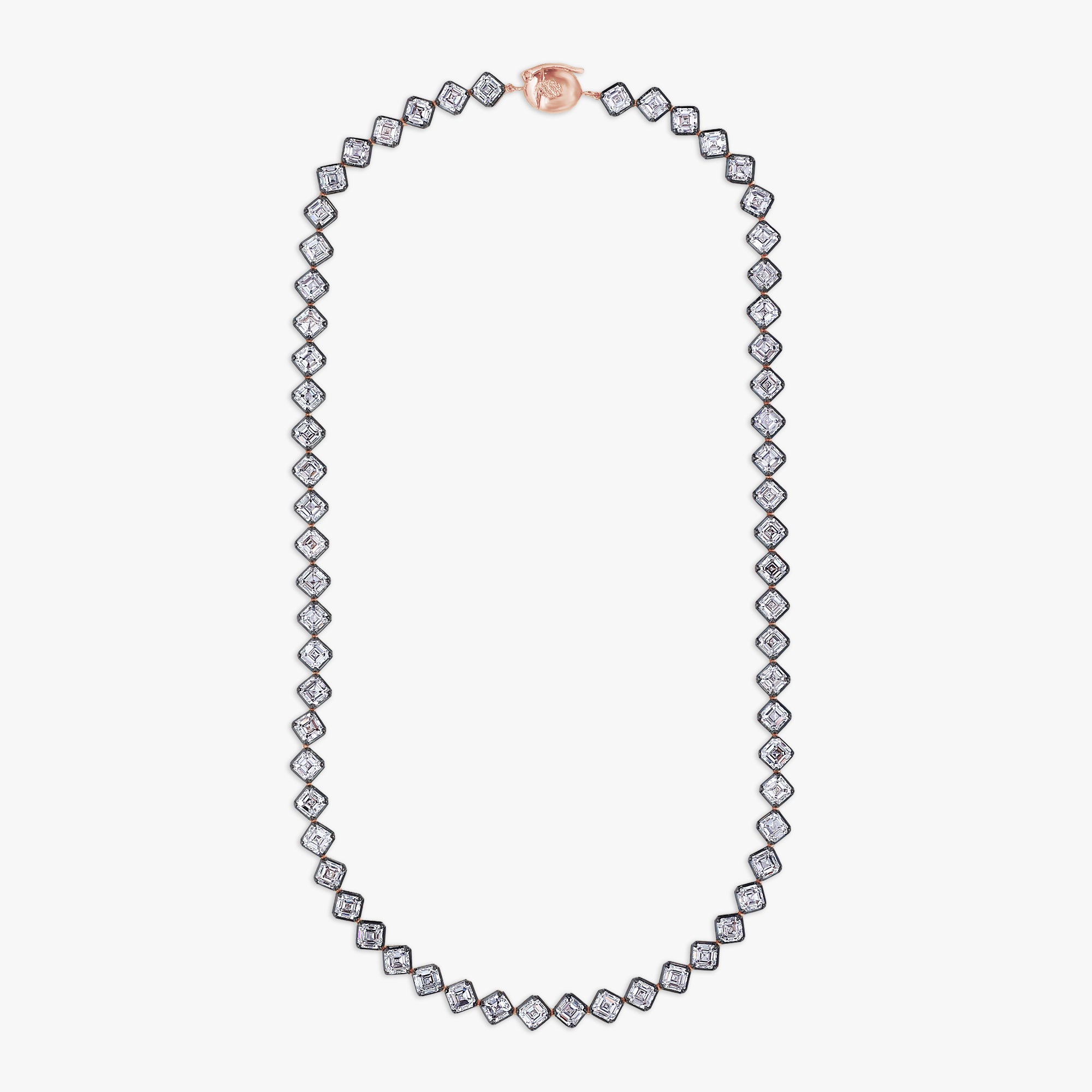 26.35 Carat Asscher Cut Lab Grown Diamond Tennis Necklace