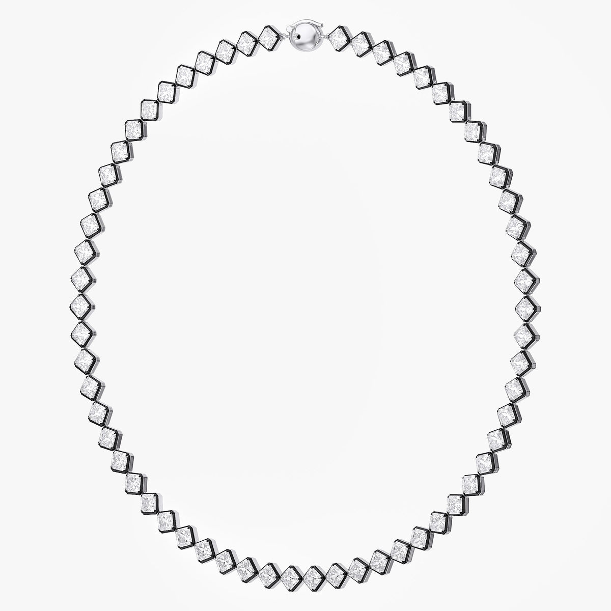 26.35 Carat Asscher Cut Lab Grown Diamond Tennis Necklace