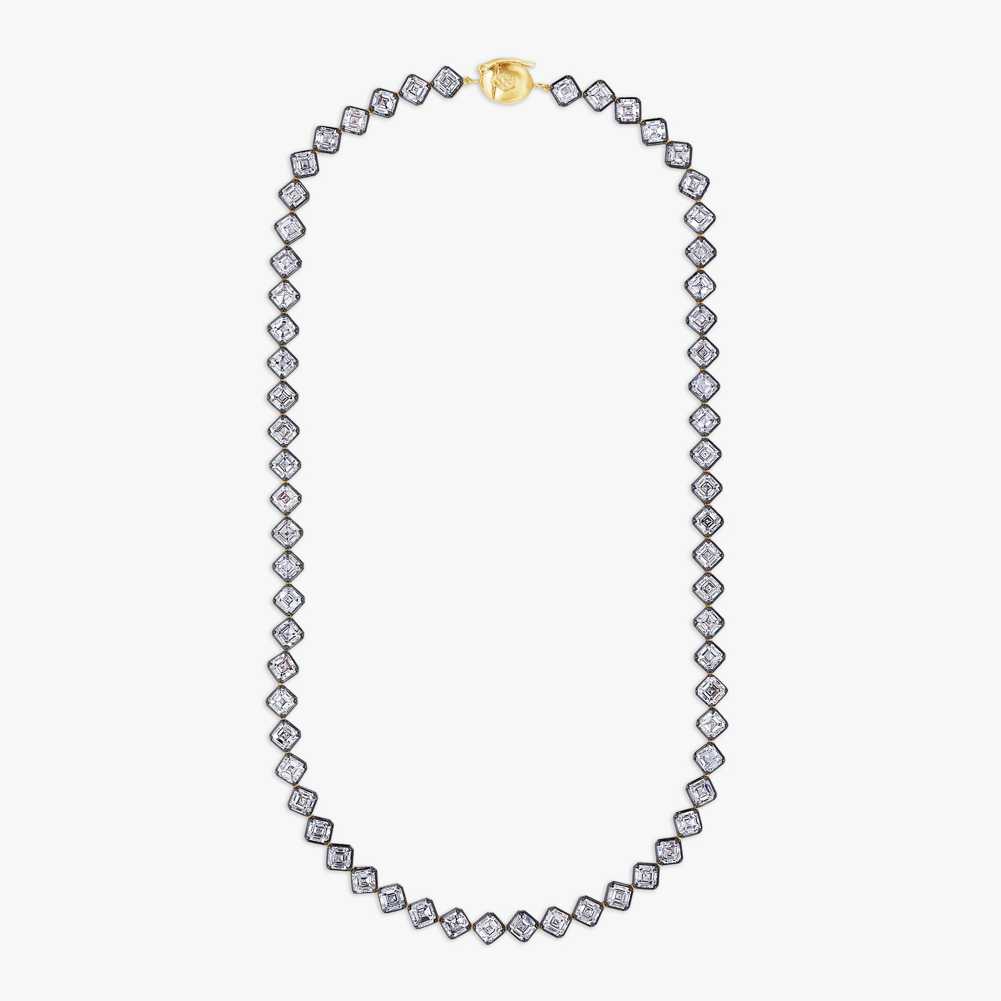 26.35 Carat Asscher Cut Lab Grown Diamond Tennis Necklace