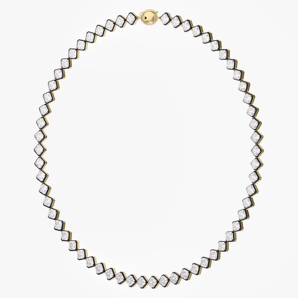 26.35 Carat Asscher Cut Lab Grown Diamond Tennis Necklace