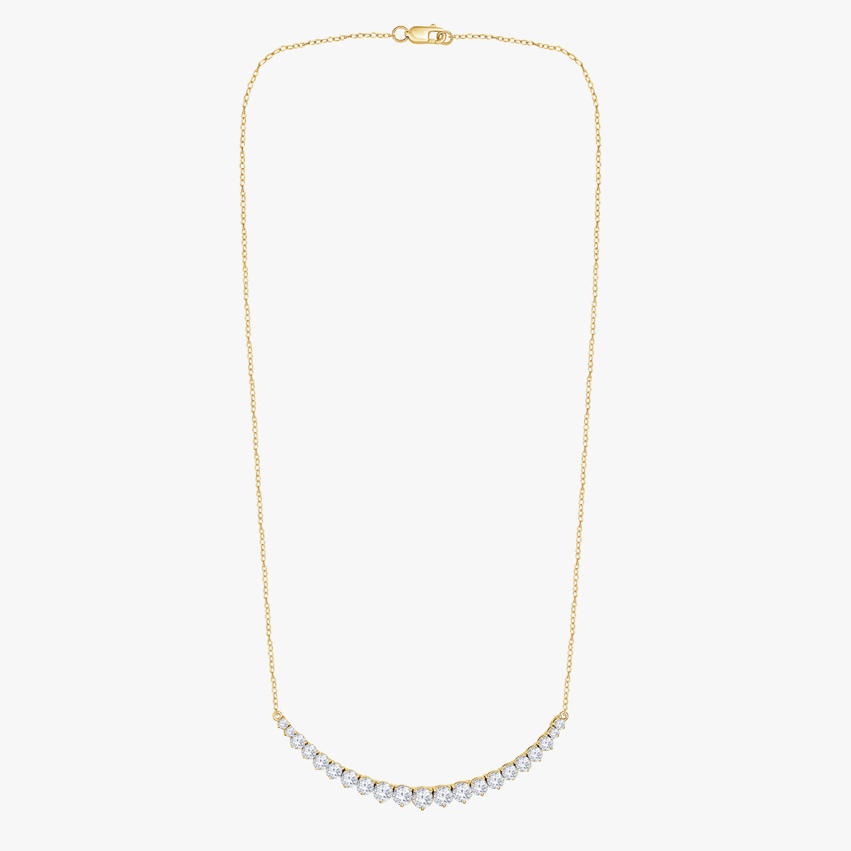 2.5 CTW Round Lab Grown Diamond Graduated Prong-Set Necklace