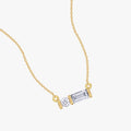 0.07 Carat Lab Grown Diamond Two Stone Morse Code Pendant Necklace Alphabet Letter "A"