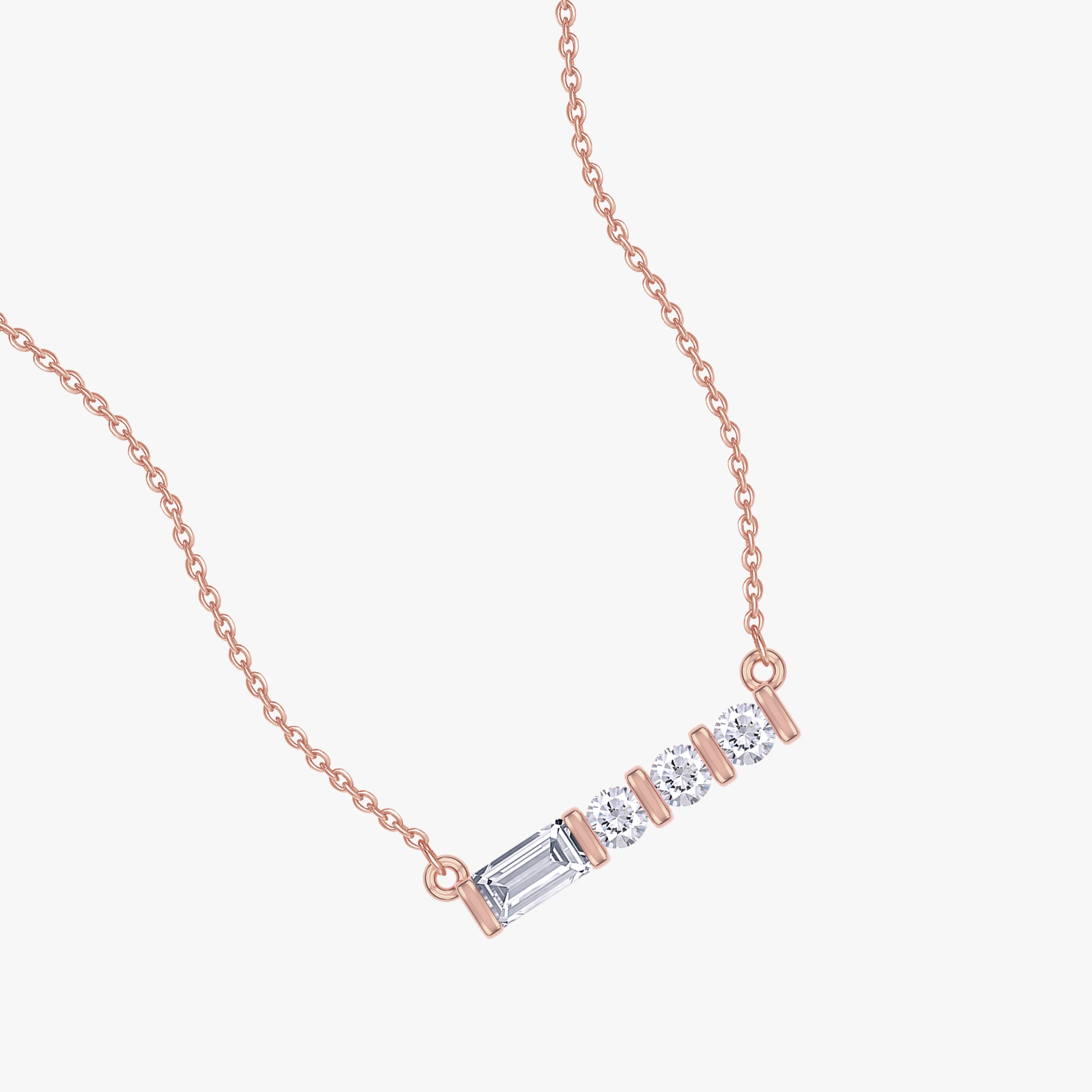 0.10 Carat Lab Grown Diamond Morse Code Pendant Necklace Jewelry Alaphabet Letter "B"