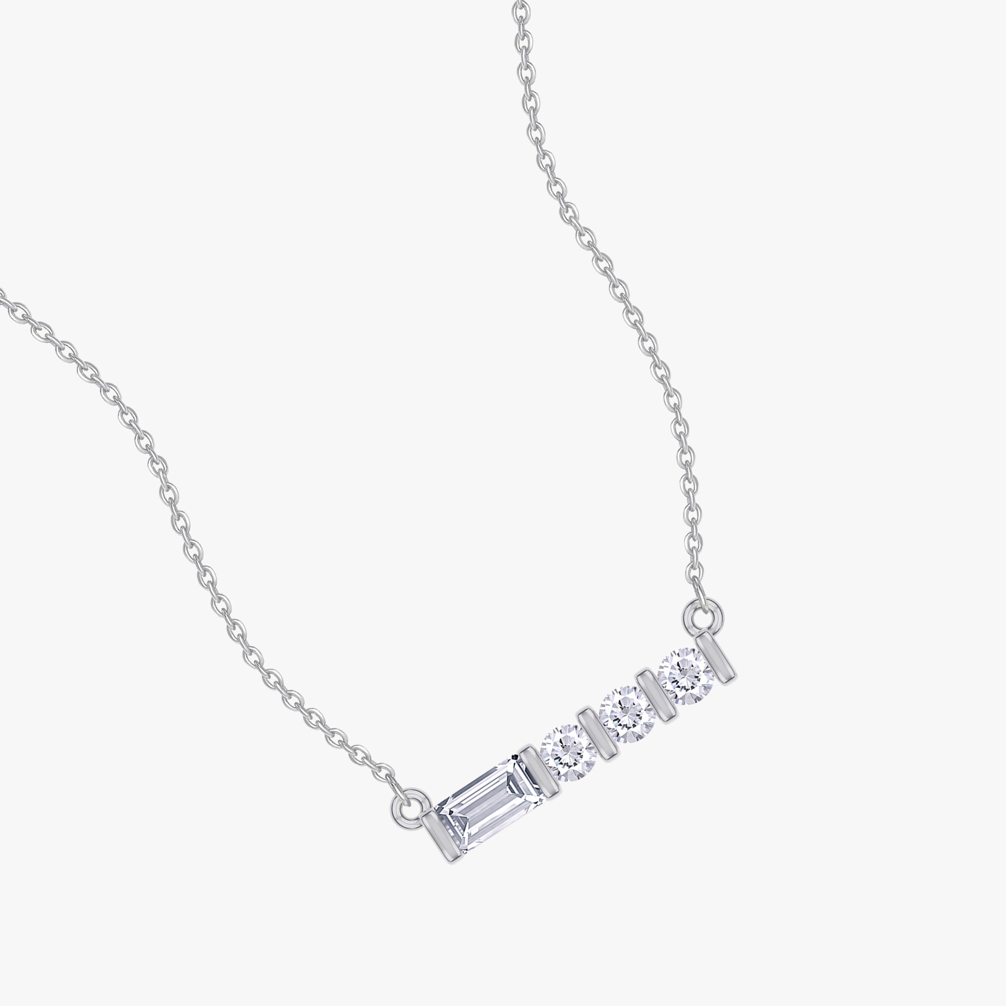 0.10 Carat Lab Grown Diamond Morse Code Pendant Necklace Jewelry Alaphabet Letter "B"