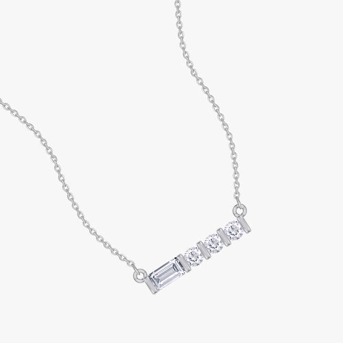 0.10 Carat Lab Grown Diamond Morse Code Pendant Necklace Jewelry Alaphabet Letter "B"