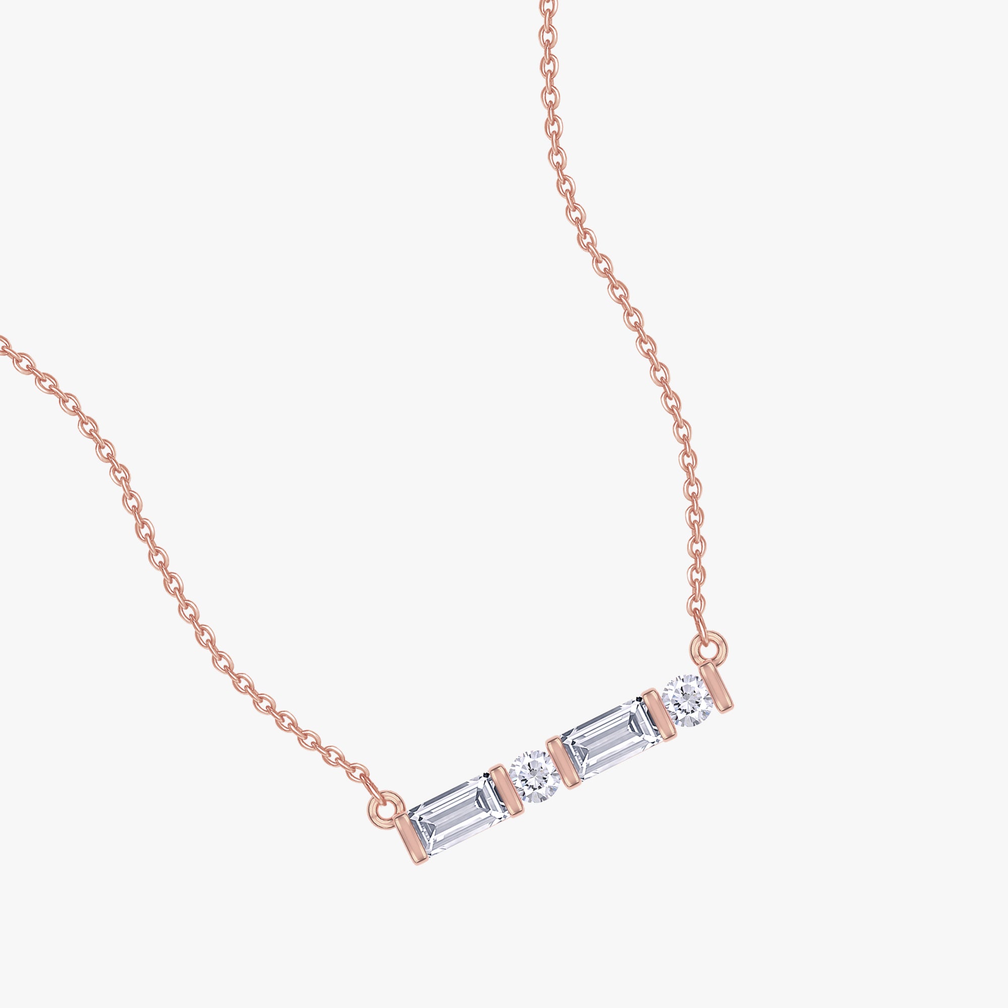 0.14 Carat Lab Grown Diamond Morse Code Pendant Necklace Jewelry Alphabet Letter "C"
