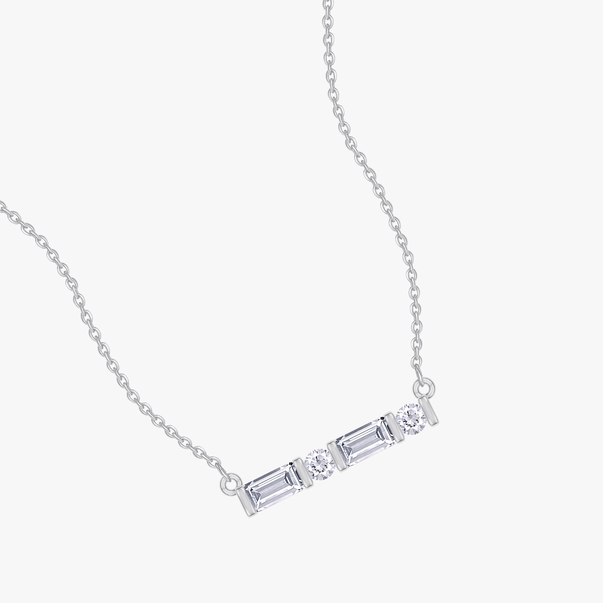 0.14 Carat Lab Grown Diamond Morse Code Pendant Necklace Jewelry Alphabet Letter "C"