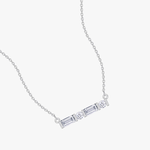 0.14 Carat Lab Grown Diamond Morse Code Pendant Necklace Jewelry Alphabet Letter "C"