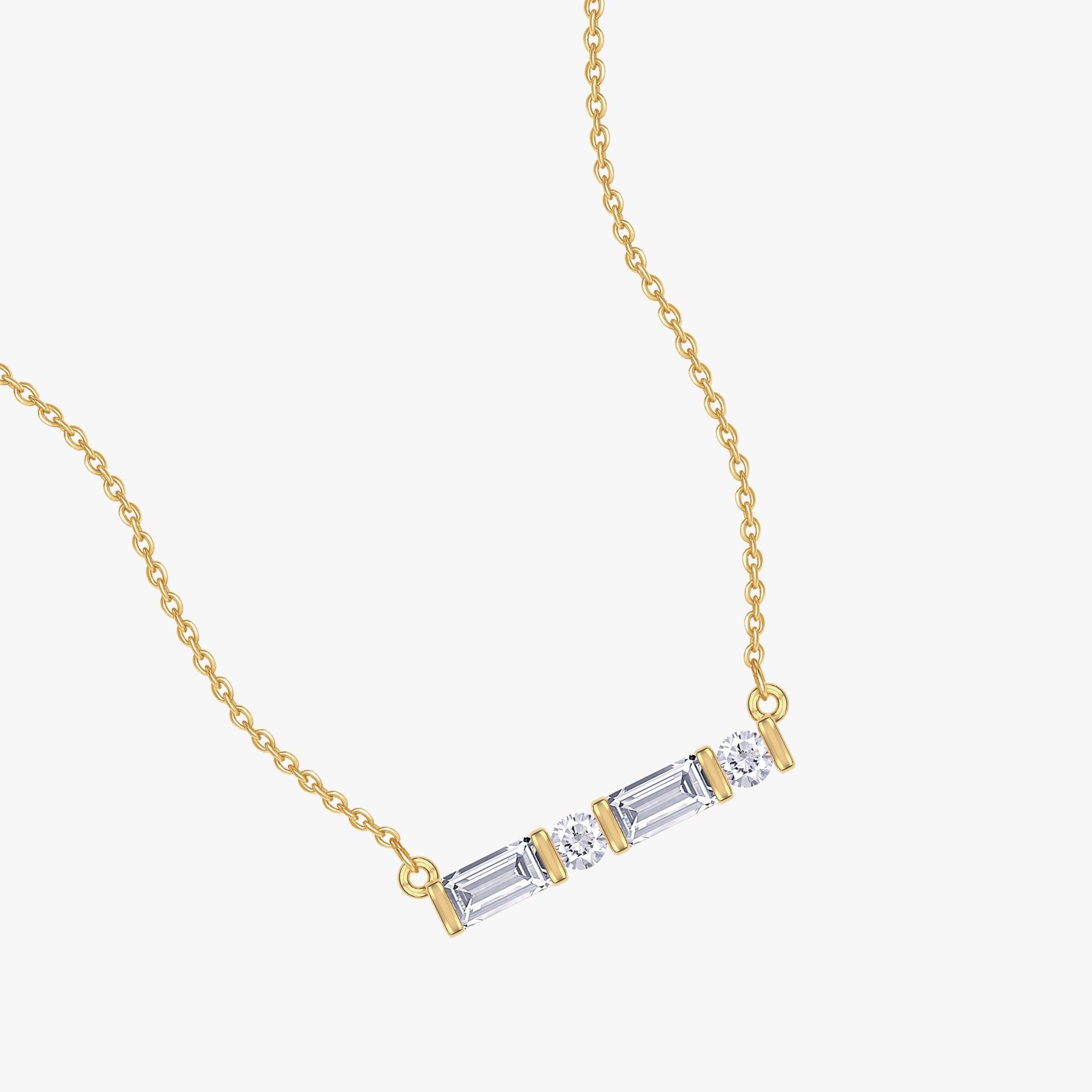 0.14 Carat Lab Grown Diamond Morse Code Pendant Necklace Jewelry Alphabet Letter "C"