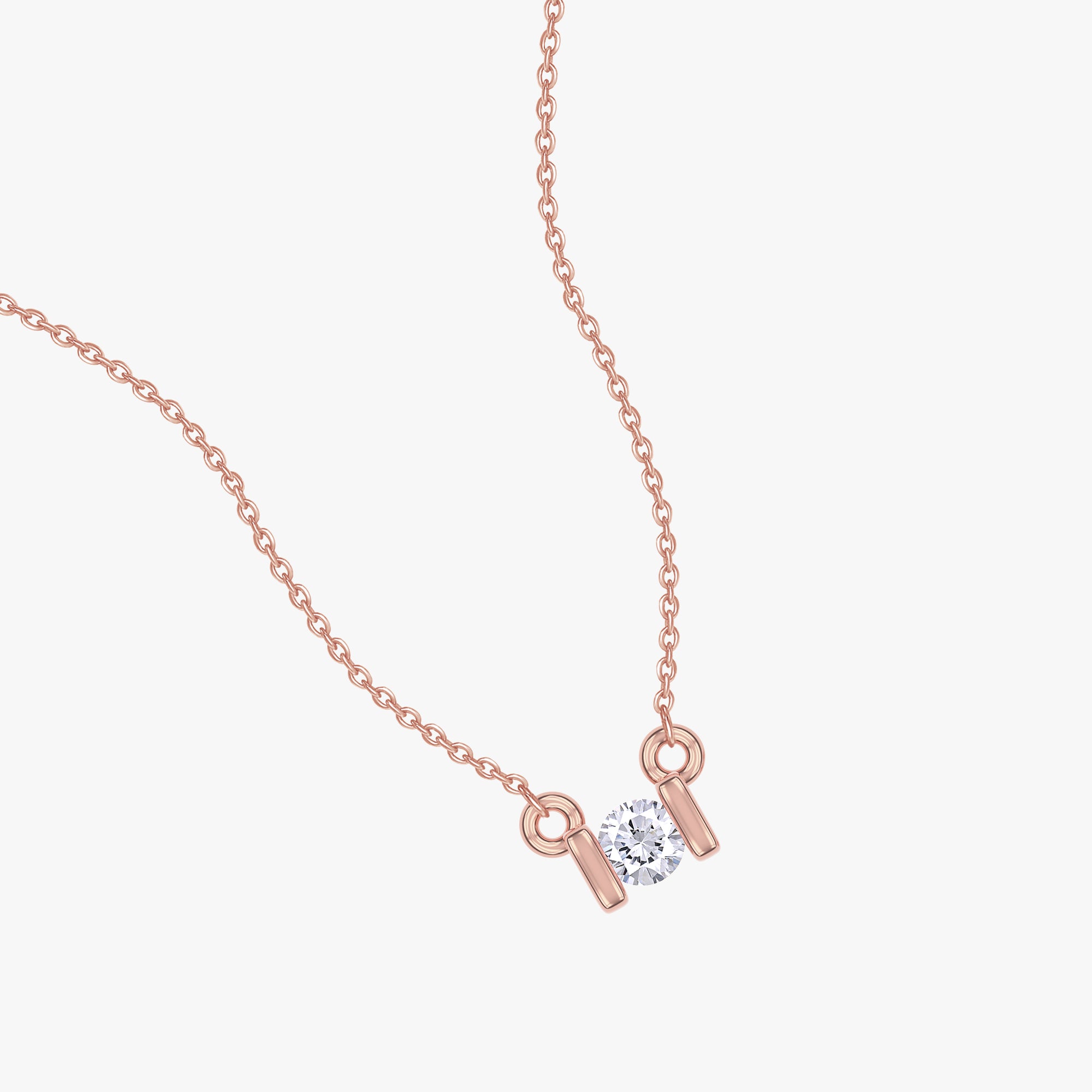 0.02 Carat Round Cut Lab Grown Diamont Solitaire Morse Code Pendant Necklace Alphabet letter "E"