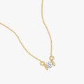 0.02 Carat Round Cut Lab Grown Diamont Solitaire Morse Code Pendant Necklace Alphabet letter "E"