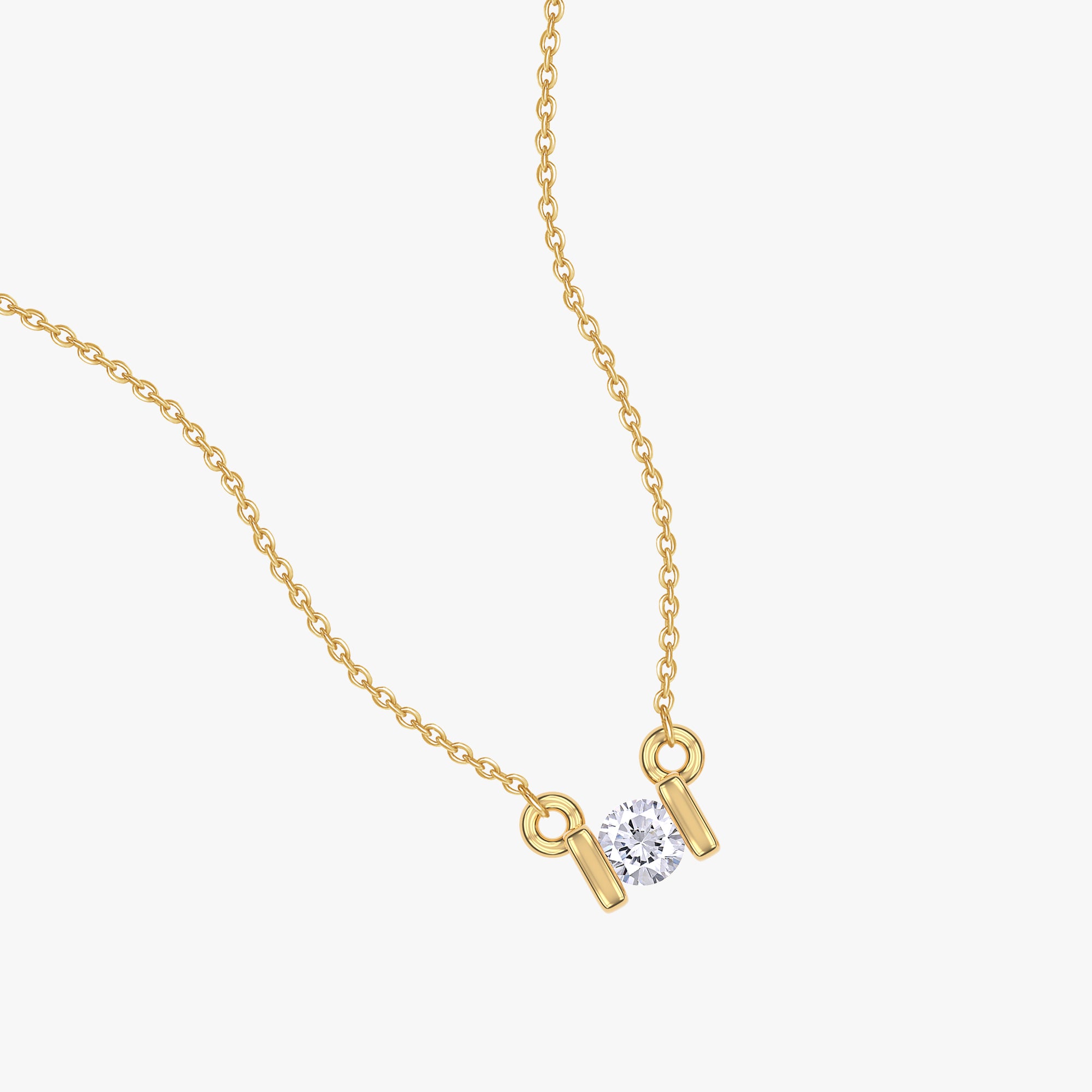 0.02 Carat Round Cut Lab Grown Diamont Solitaire Morse Code Pendant Necklace Alphabet letter "E"