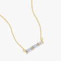0.12 Carat Lab Grown Diamond Three Stone Pendant Morse Code  Necklace Alphabet Letter "G"