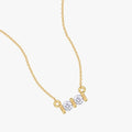 0.04 Carat Round Cut Lab Grown Diamond Two Stone  Morse Code Pendant Necklace Alphabet letter "I"