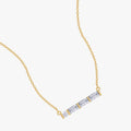 0.17 Carat Lab Grown Diamond Horizontal Bar Morse Code Pendant Alaphabet Letter "J"