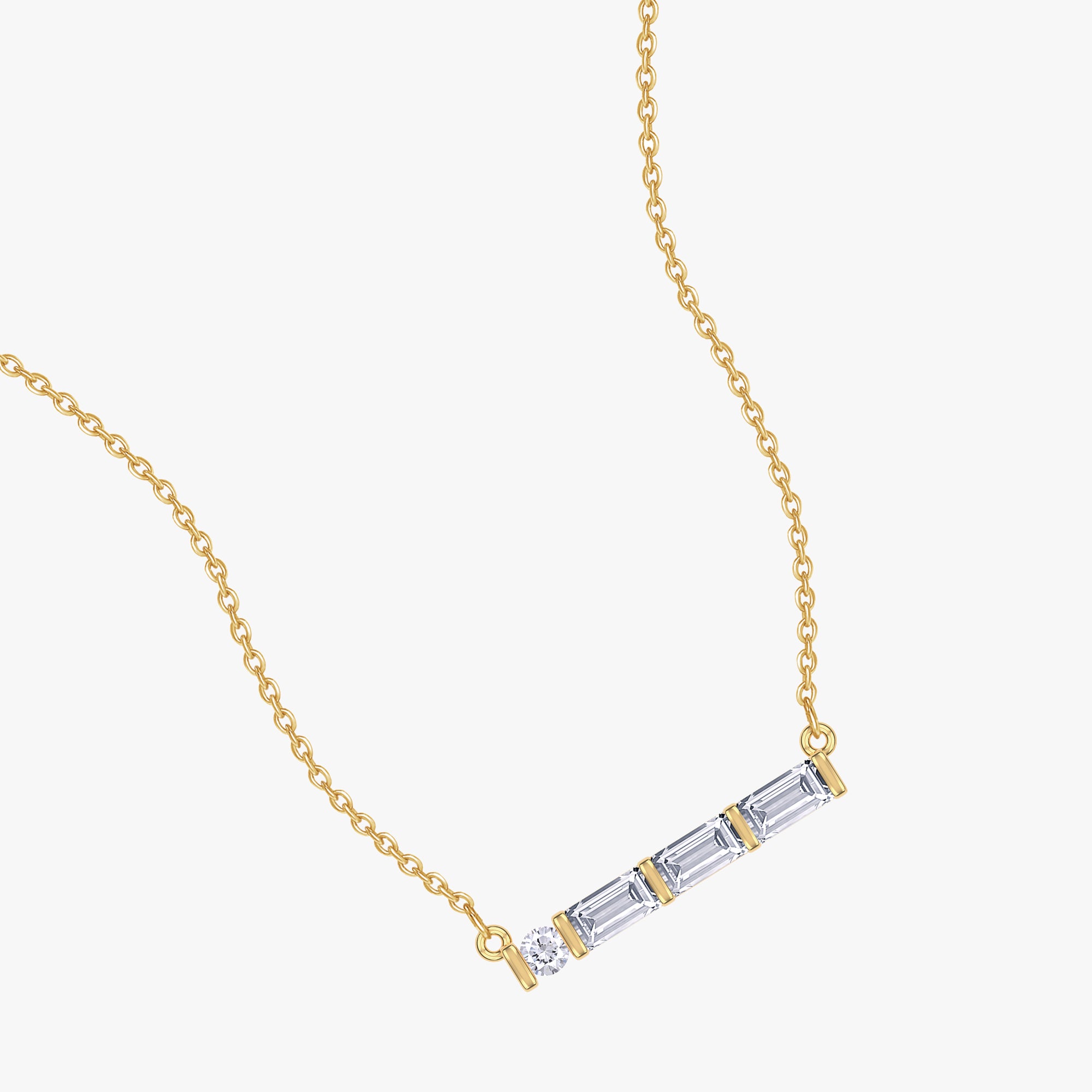 0.17 Carat Lab Grown Diamond Horizontal Bar Morse Code Pendant Alaphabet Letter "J"