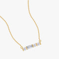 0.10 Carat Lab Grown Diamond Morse Code Horizontal Necklace Alphabet Letter "L"