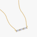 0.15 Carat Baguette Cut Lab Grown Diamond Three Stone Morse Code Pendant Necklace Alphabet Letter "O"