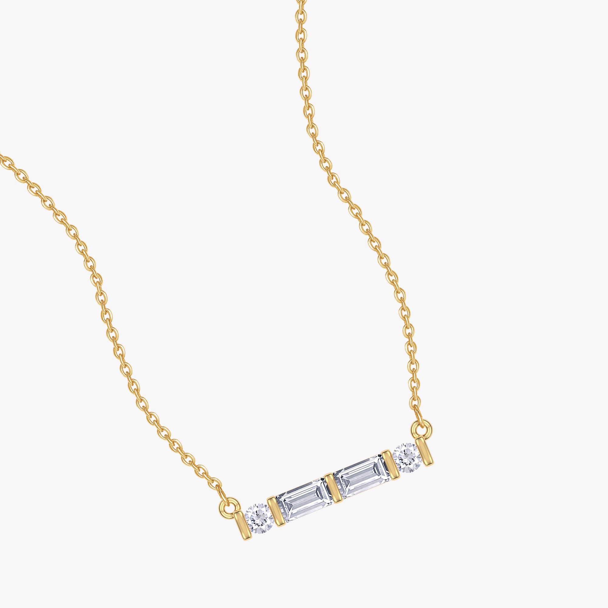 0.15 Carat Lab Grown Diamond Bar Morse CodePendant Necklace Alphabet Letter "P"
