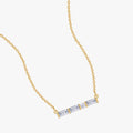 0.17 Carat Lab Grown Diamond Bar Morse Code Pendant Necklace Jewelry Alphabet Letter "Q"