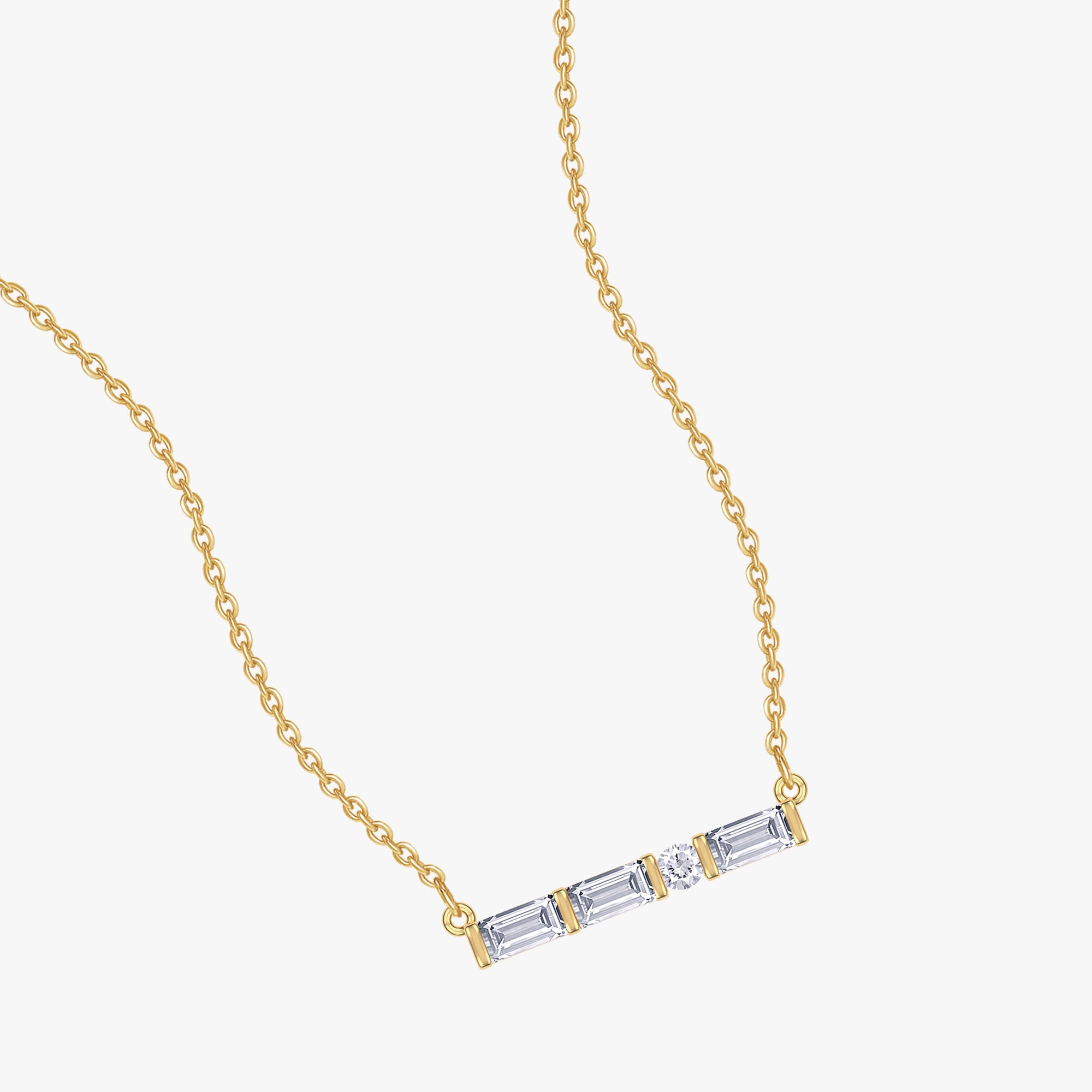 0.17 Carat Lab Grown Diamond Bar Morse Code Pendant Necklace Jewelry Alphabet Letter "Q"