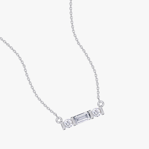 0.09 Carat Lab Grown Diamond Three Stone  Morse Code Pendant Necklace Alphabet Letter "R""