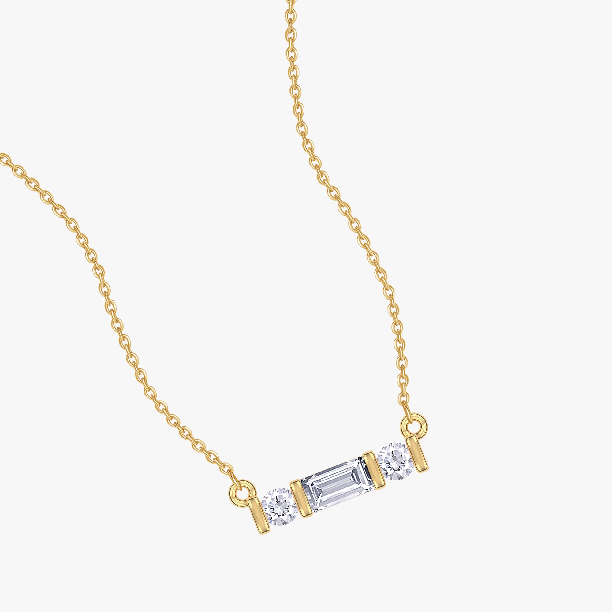 0.09 Carat Lab Grown Diamond Three Stone  Morse Code Pendant Necklace Alphabet Letter "R""