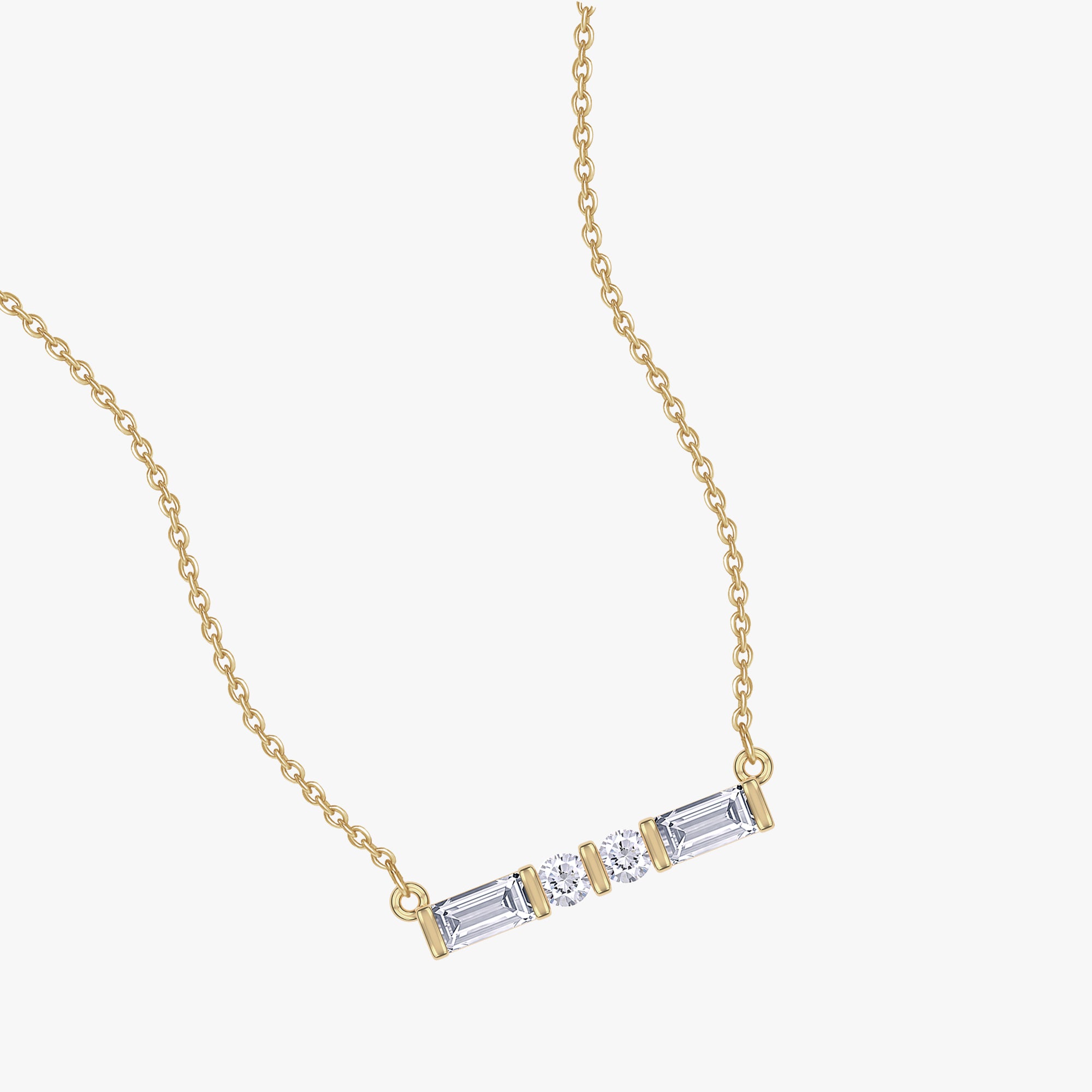 0.14 Carat Lab Grown Diamond Four Stone Horizontal Morse Code Pendant Necklace Jewelry Alphabet Letter "X"