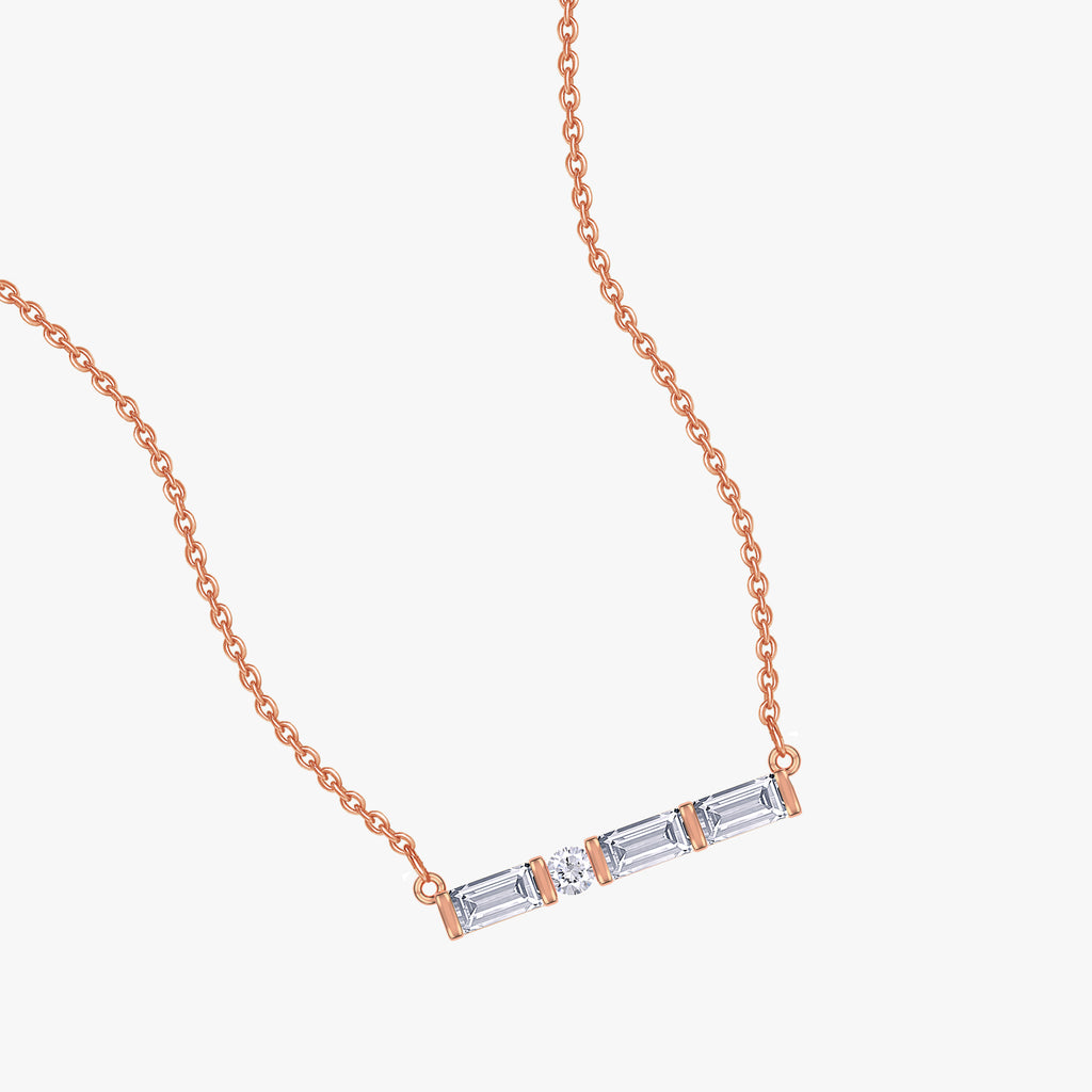 0.17 Carat Lab Grown Diamond Four Stone Morse Code Pendant Necklace Alphabet Letter "Y"