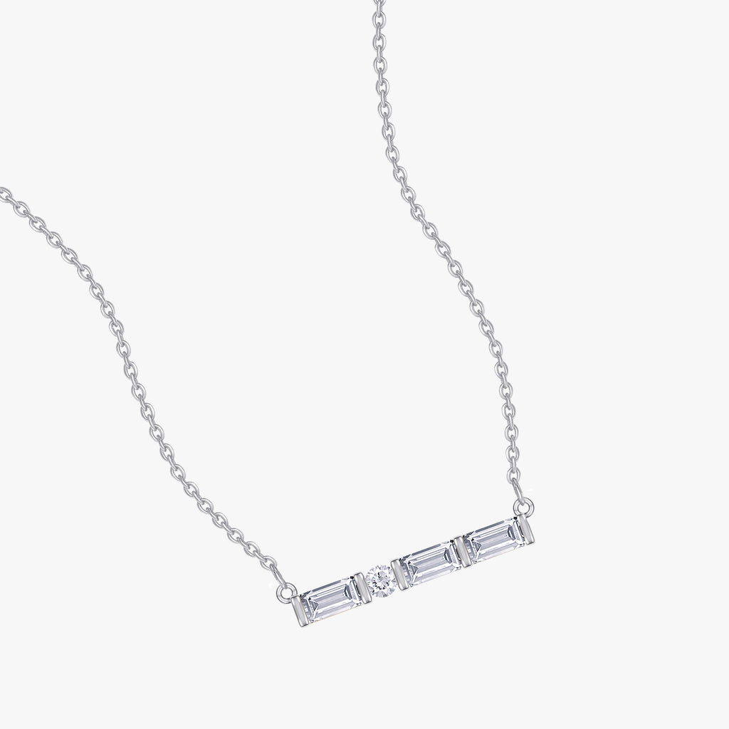 0.17 Carat Lab Grown Diamond Four Stone Morse Code Pendant Necklace Alphabet Letter "Y"