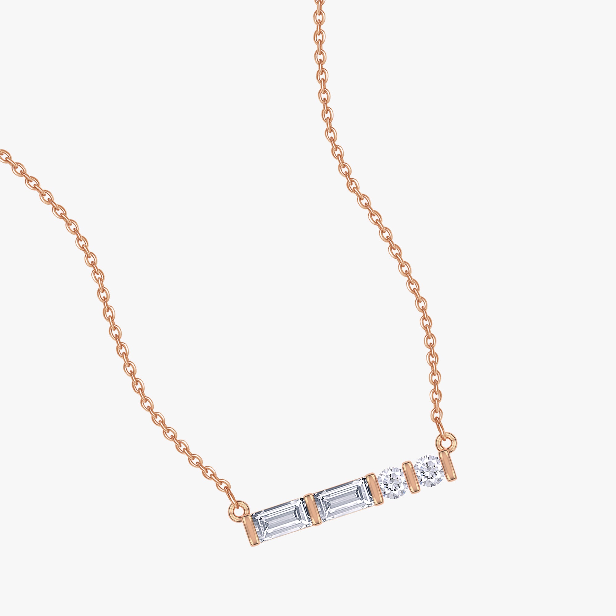 0.14 Carat Lab Grown Diamond Four Stone Morse Code Pendant Necklace Alphabet Letter "Z"