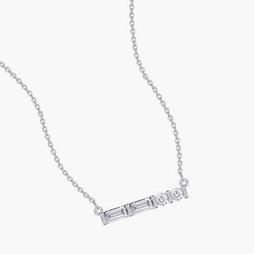 0.14 Carat Lab Grown Diamond Four Stone Morse Code Pendant Necklace Alphabet Letter "Z"
