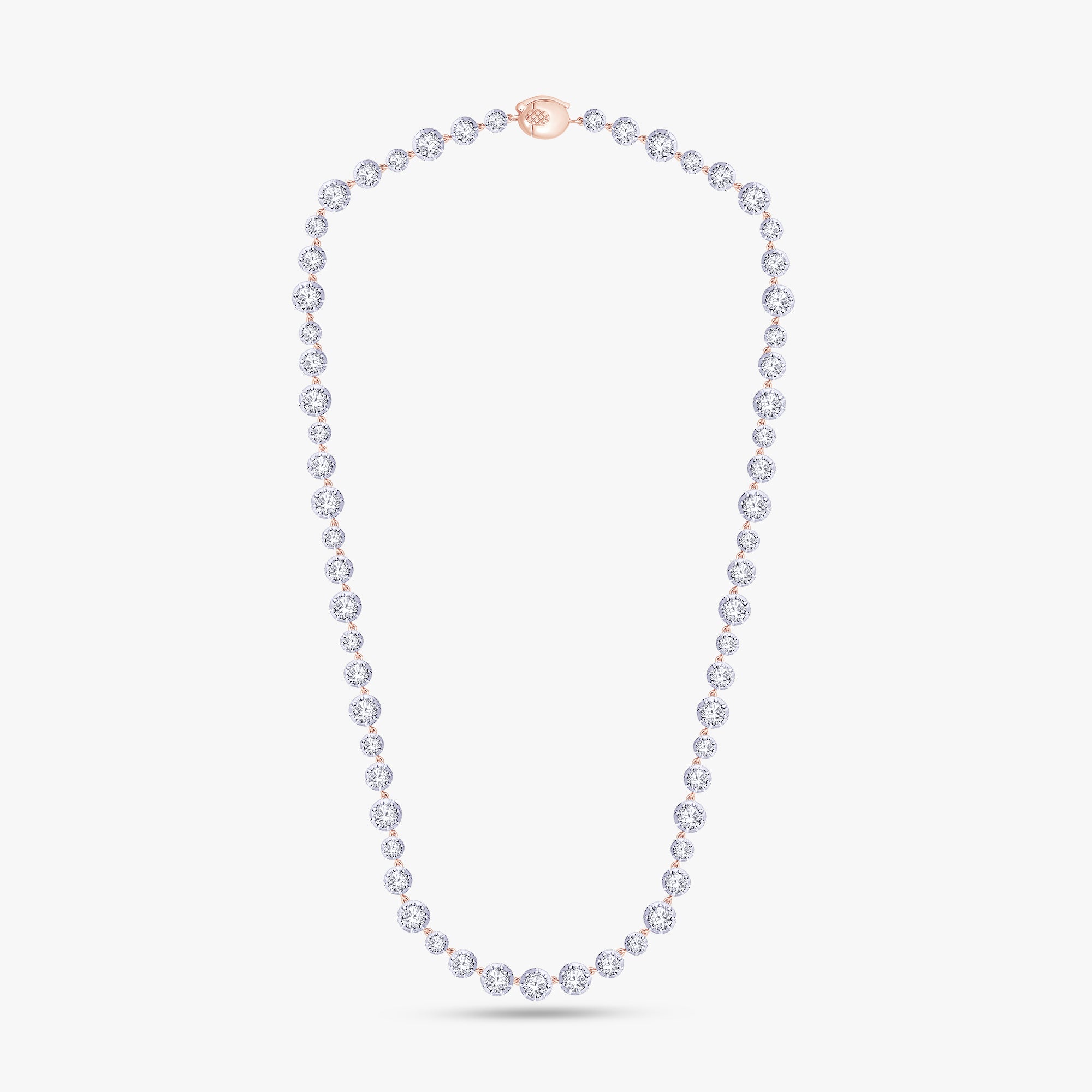 18.00 Carat Round Cut Lab Grown Diamond Tennis Necklace