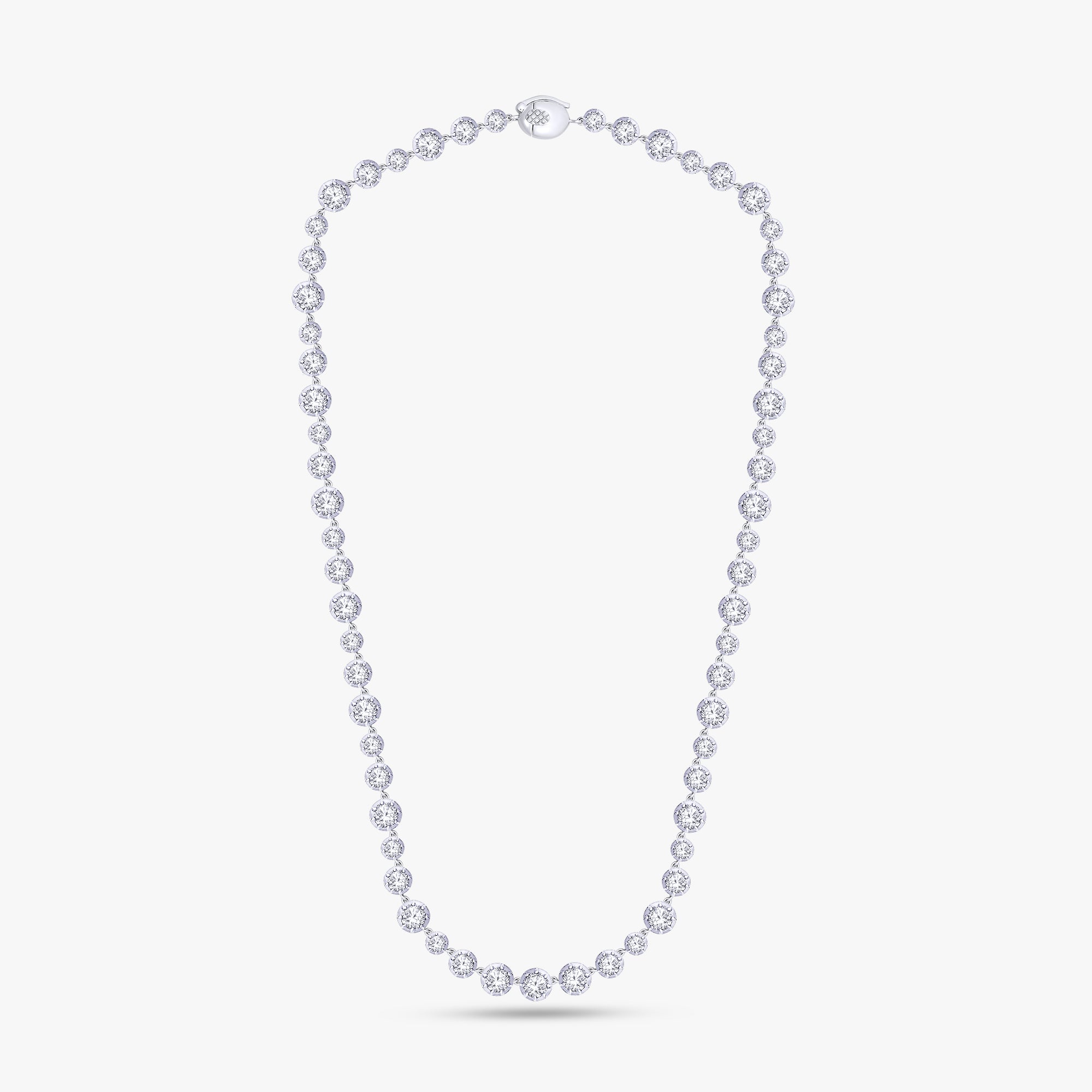 18.00 Carat Round Cut Lab Grown Diamond Tennis Necklace