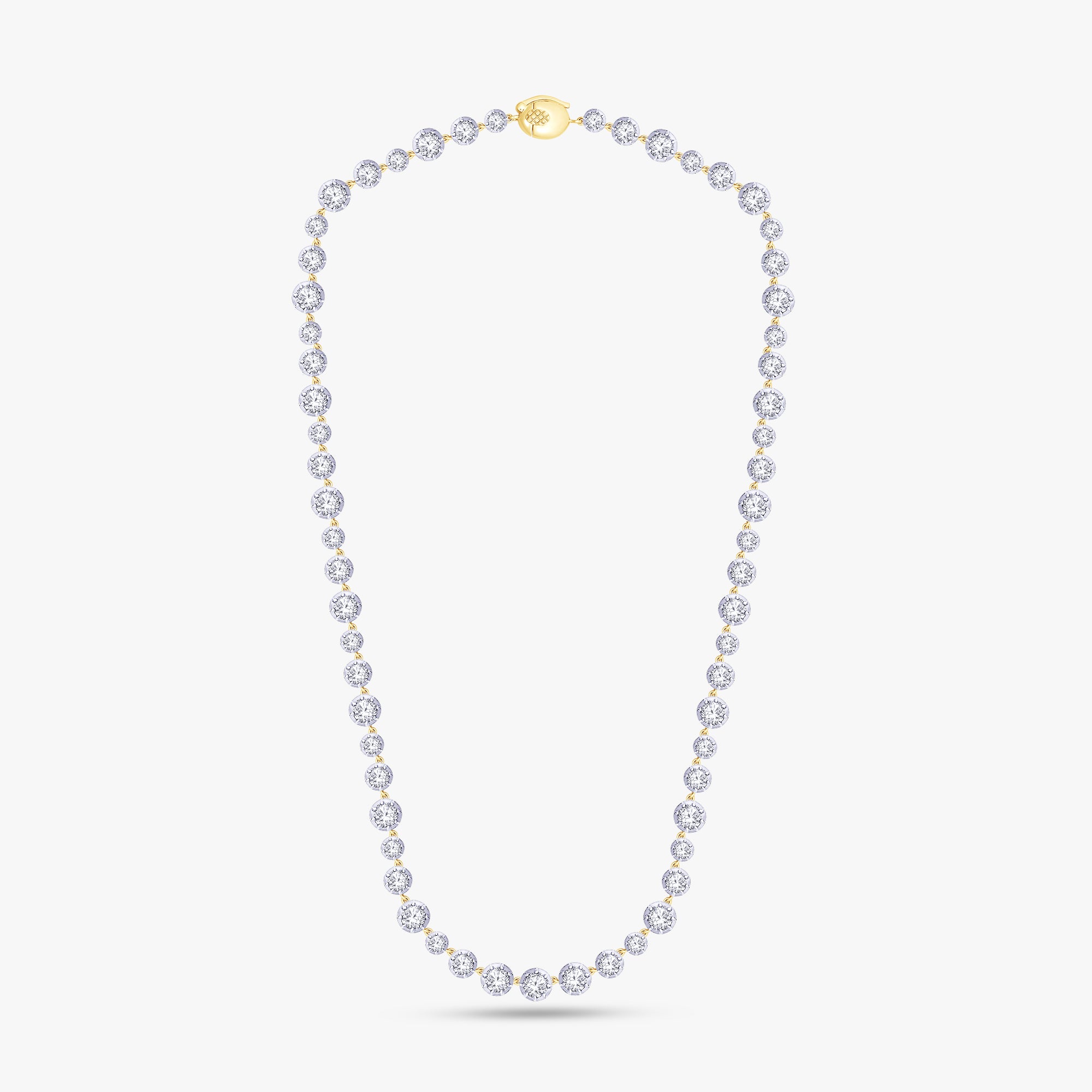 18.00 Carat Round Cut Lab Grown Diamond Tennis Necklace