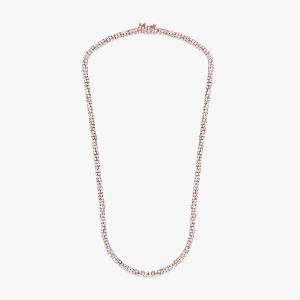15.35 CTW Baguette and Round Cut Lab Grown Diamond Tennis Necklace