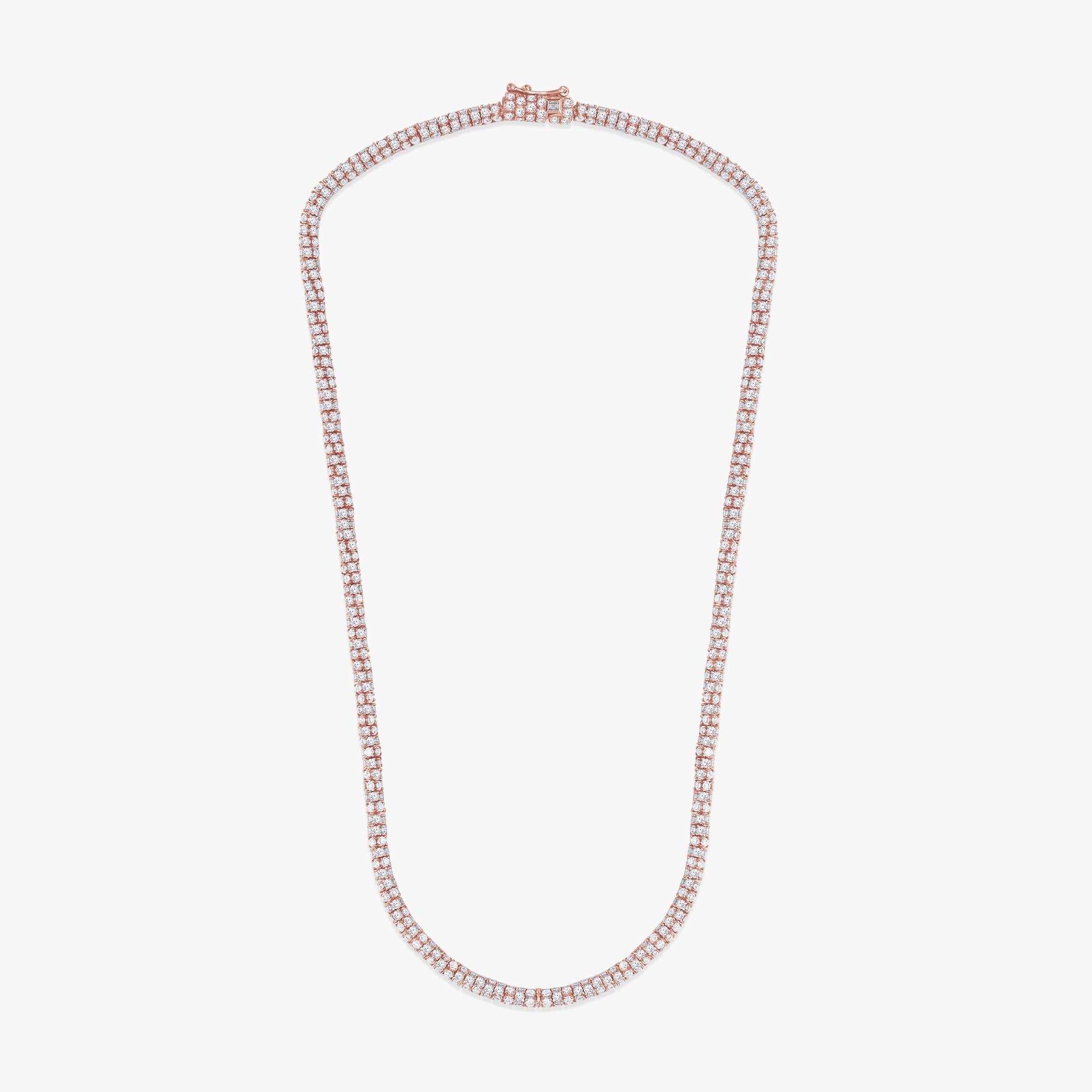 15.35 CTW Baguette and Round Cut Lab Grown Diamond Tennis Necklace