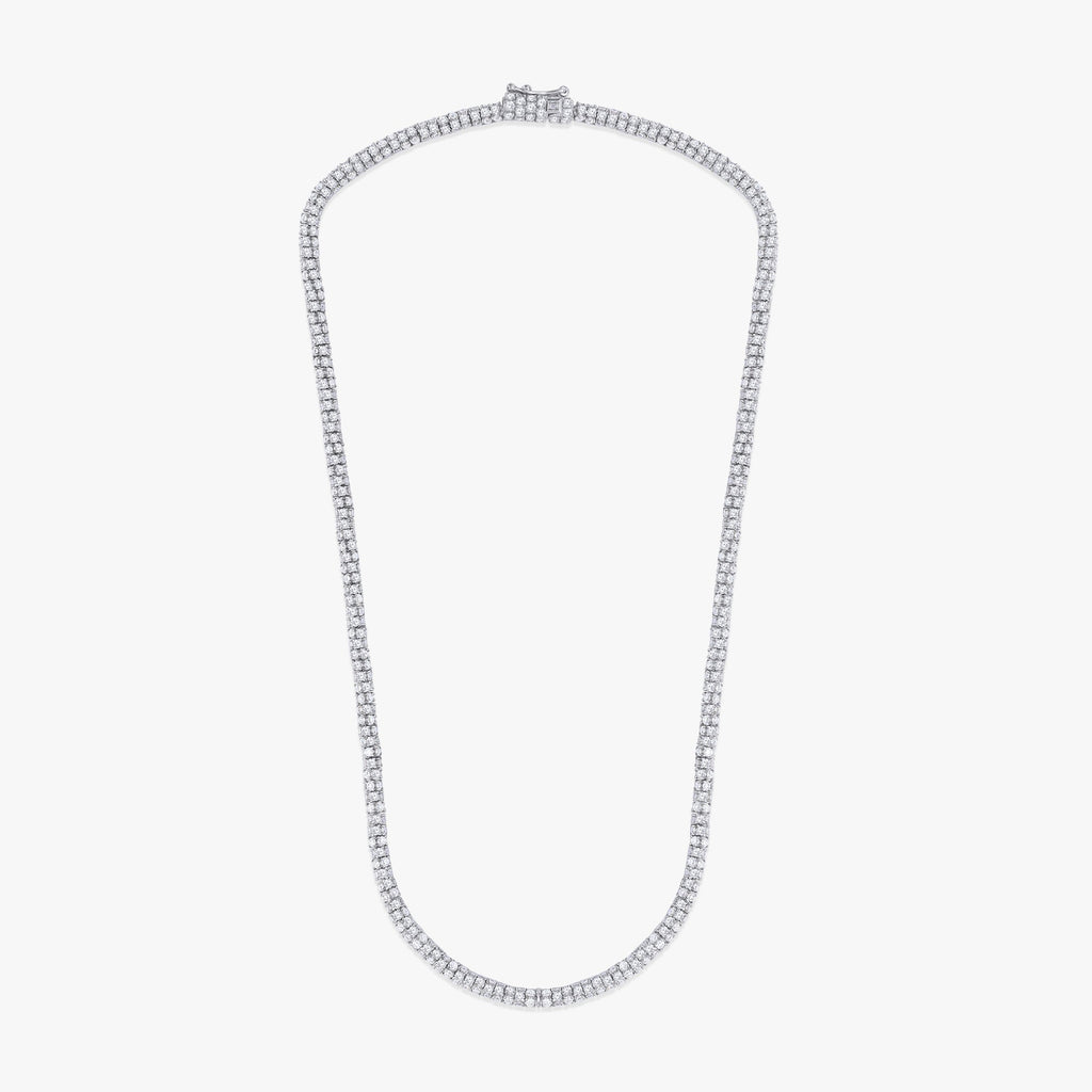 15.35 CTW Baguette and Round Cut Lab Grown Diamond Tennis Necklace