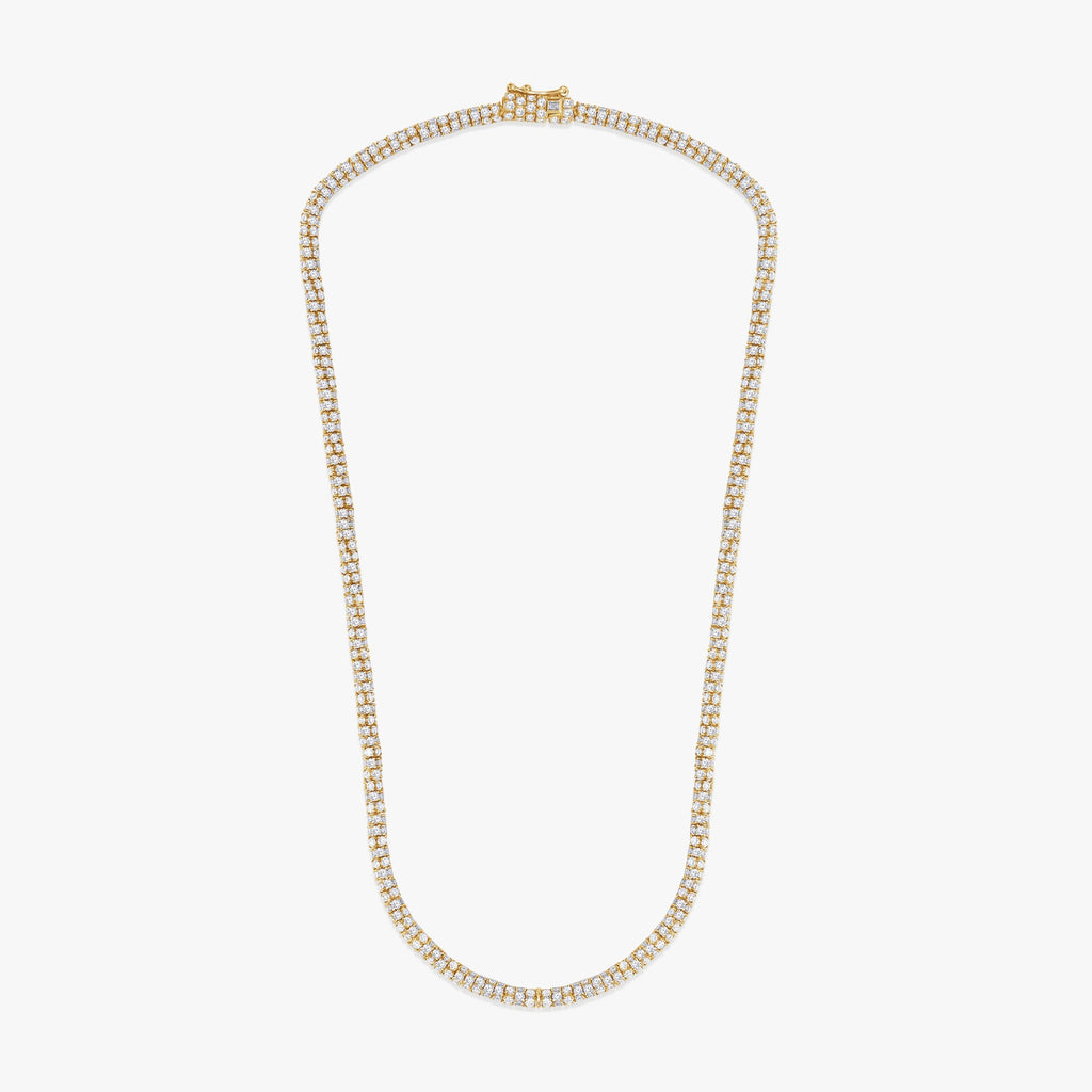 15.35 CTW Baguette and Round Cut Lab Grown Diamond Tennis Necklace