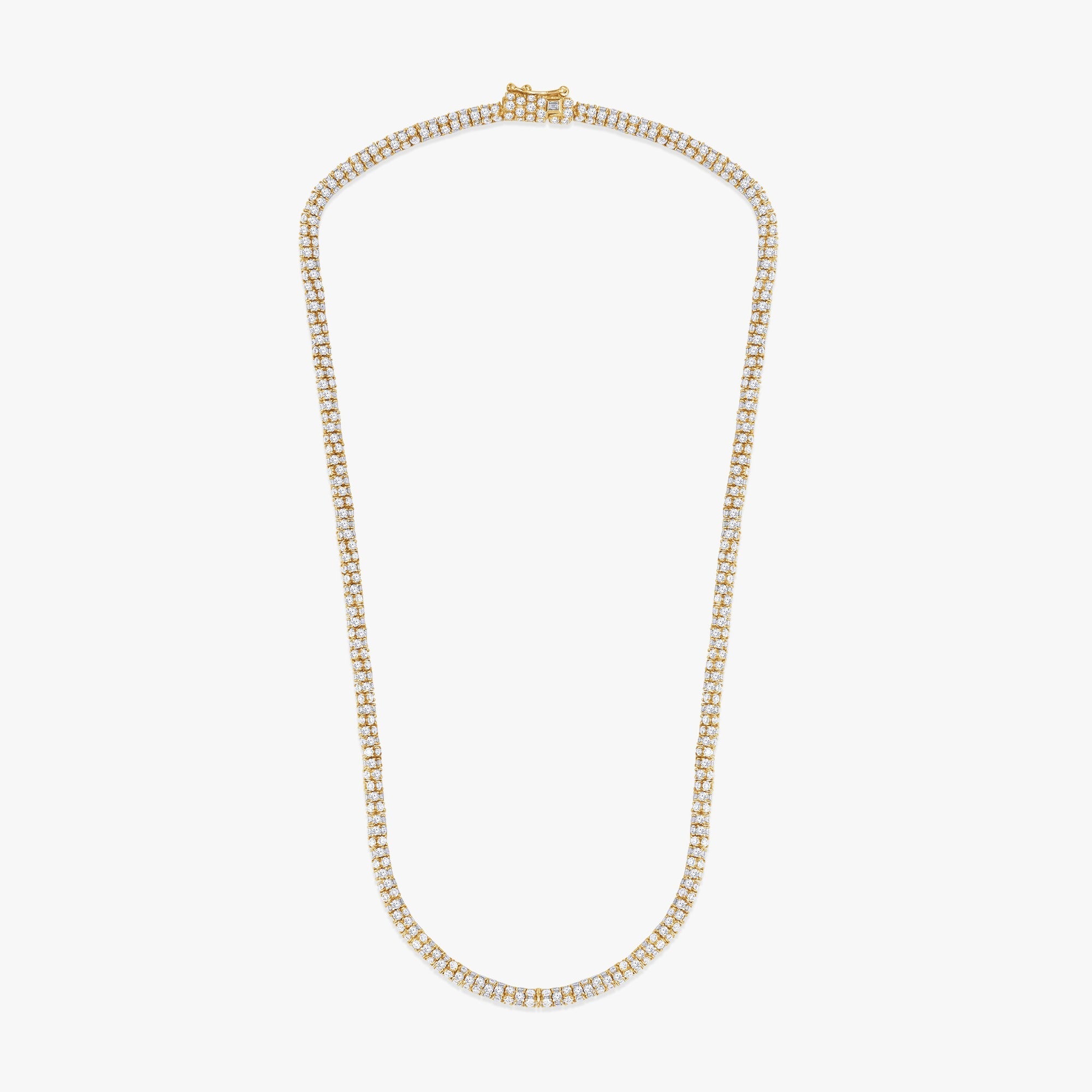 15.35 CTW Baguette and Round Cut Lab Grown Diamond Tennis Necklace
