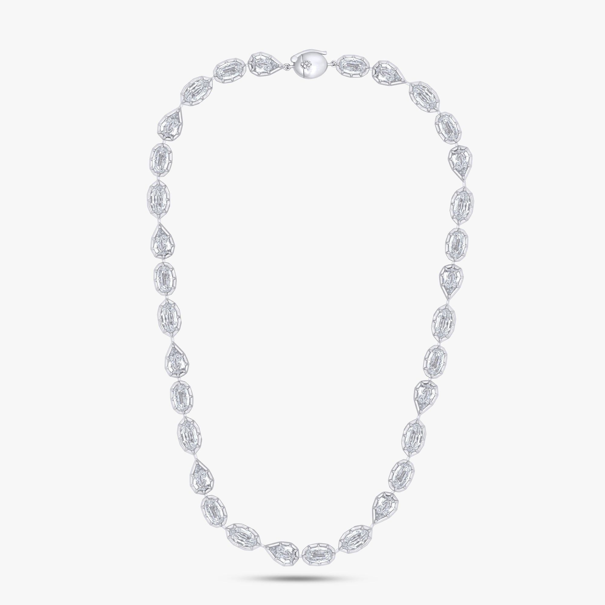 33.70 Carat Multishape Lab Grown Diamond Tennis Necklace