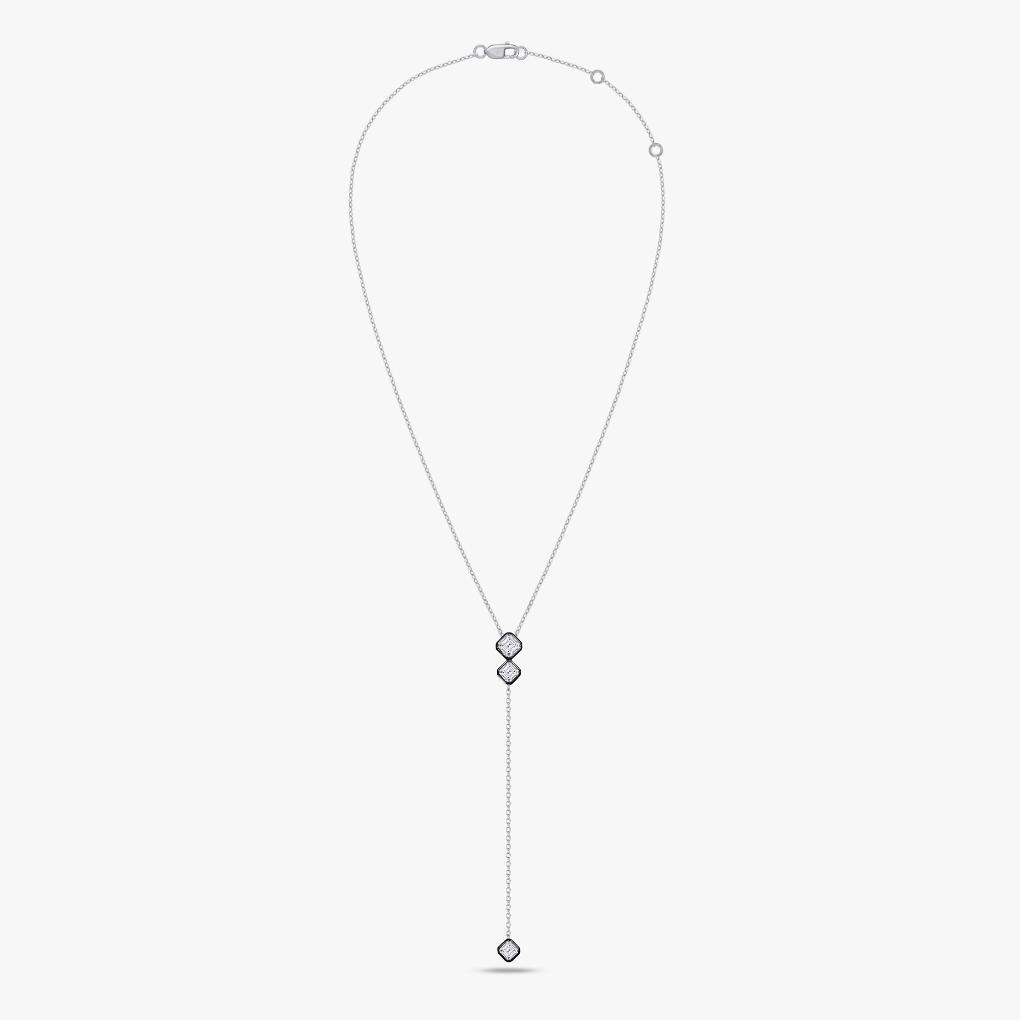 1.70 Carat Asscher Cut Lab Grown Diamond Collar Necklace Jewelry