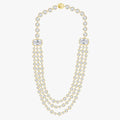43.45 CTW Lab Grown Diamond Triple Row Tennis Necklace with Pear Drop