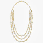 43.45 CTW Lab Grown Diamond Triple Row Tennis Necklace with Pear Drop