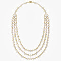 43.45 CTW Lab Grown Diamond Triple Row Tennis Necklace with Pear Drop