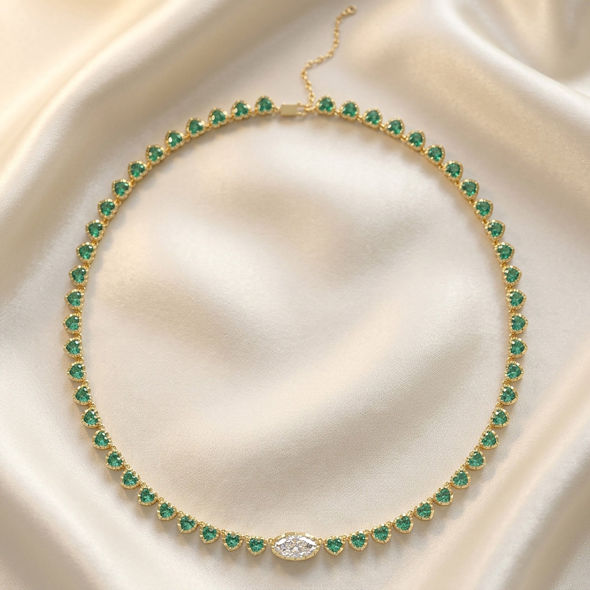 15.6 Carat Multishape Lab Grown Diamond Tennis Necklace