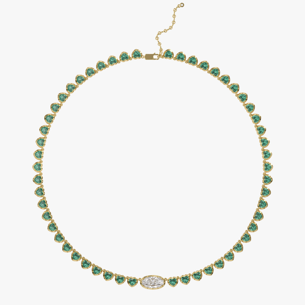 15.60 Carat Multishape Lab Grown Diamond Tennis Necklace