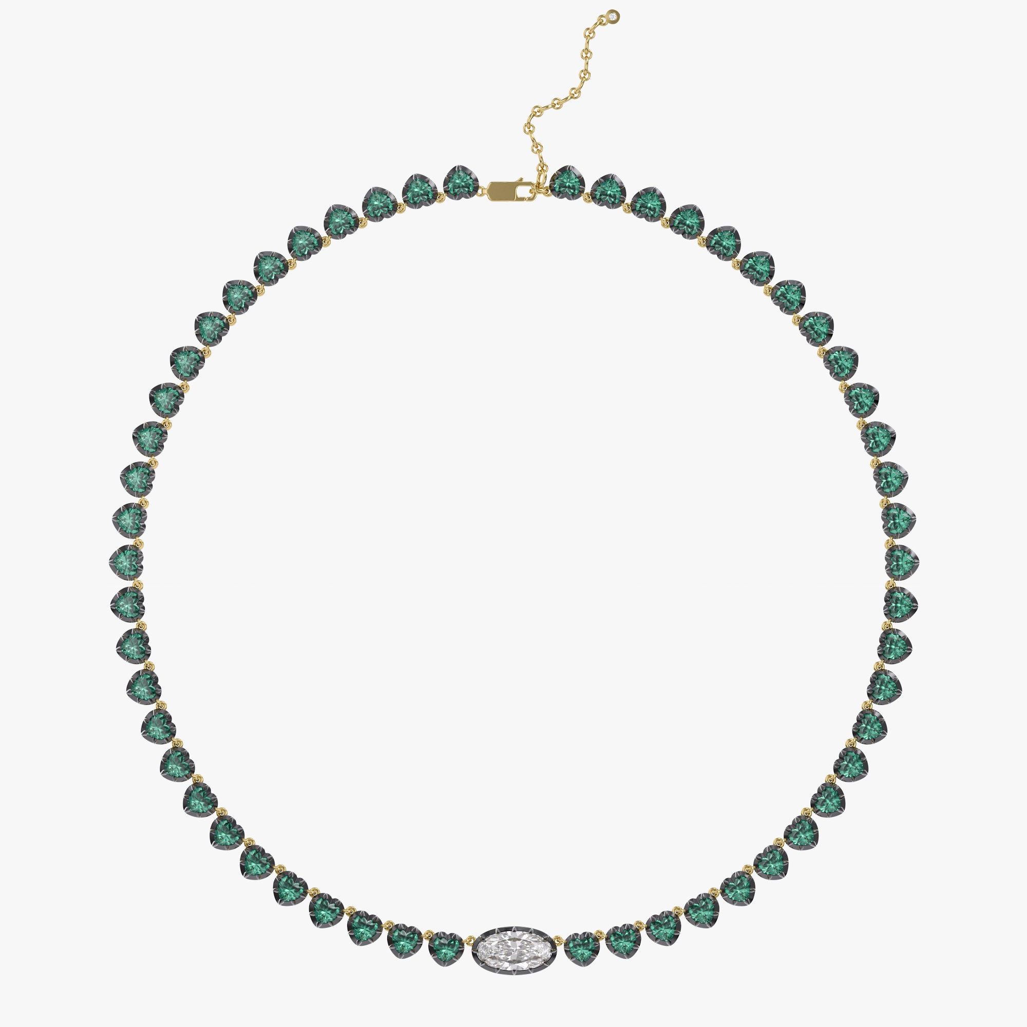15.6 Carat Multishape Lab Grown Diamond Tennis Necklace